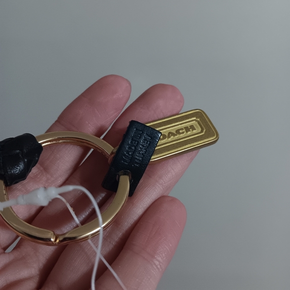 Vintage Coach NEW Black Braided Leather KeyFob Keychain - Picture 2 of 5